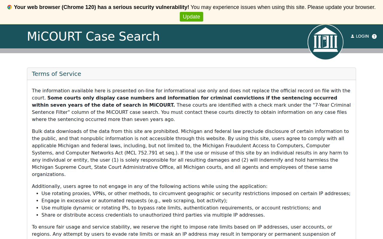 Lenawee County District Court booking disposition record search